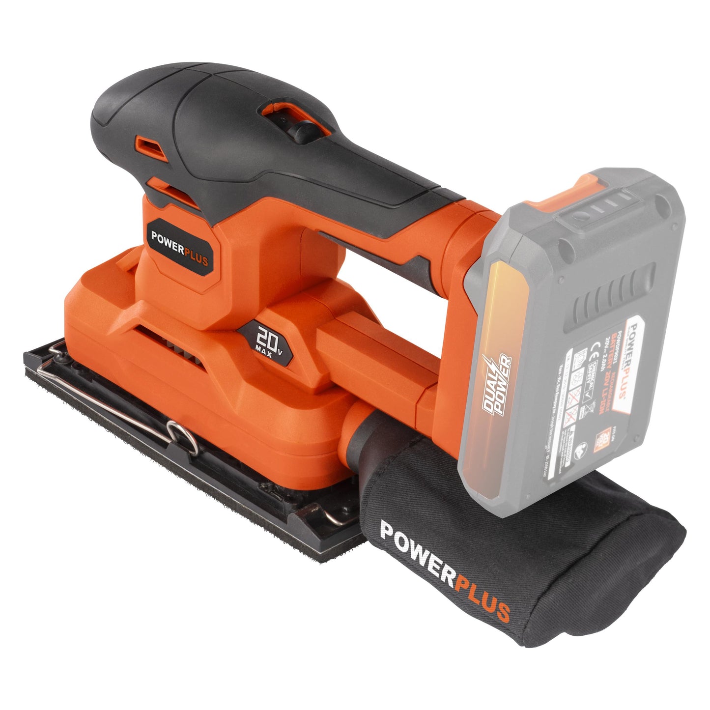 Dual Power - 20V Finishing Sander - Orange (unit only)