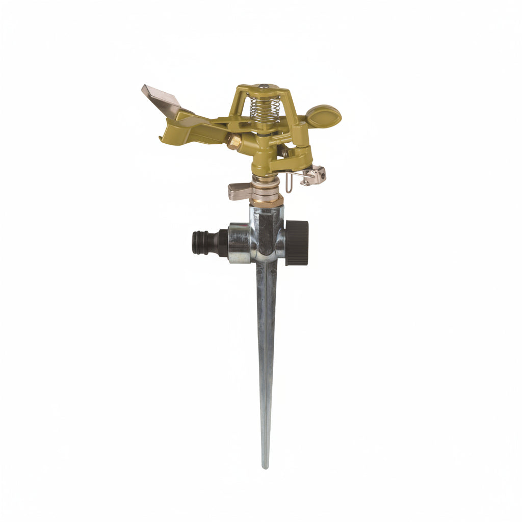 Metal sprinkler on a white background