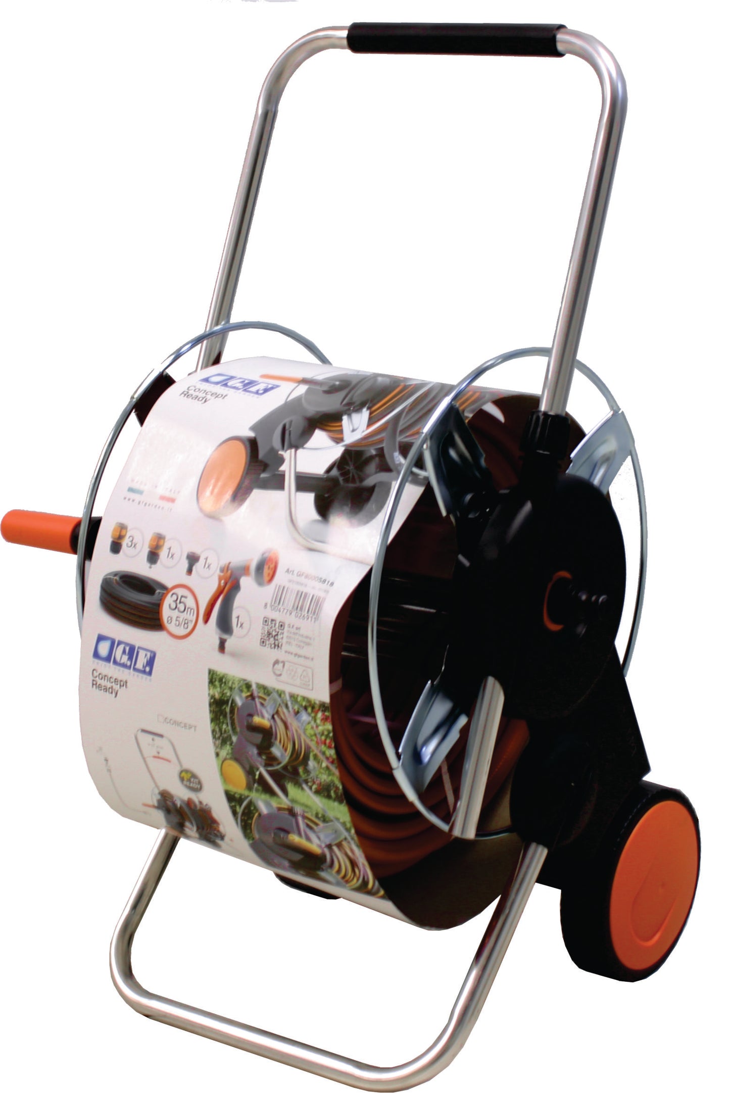 GF Garden - Concept Ready Metal Hose Reel - Hose Included