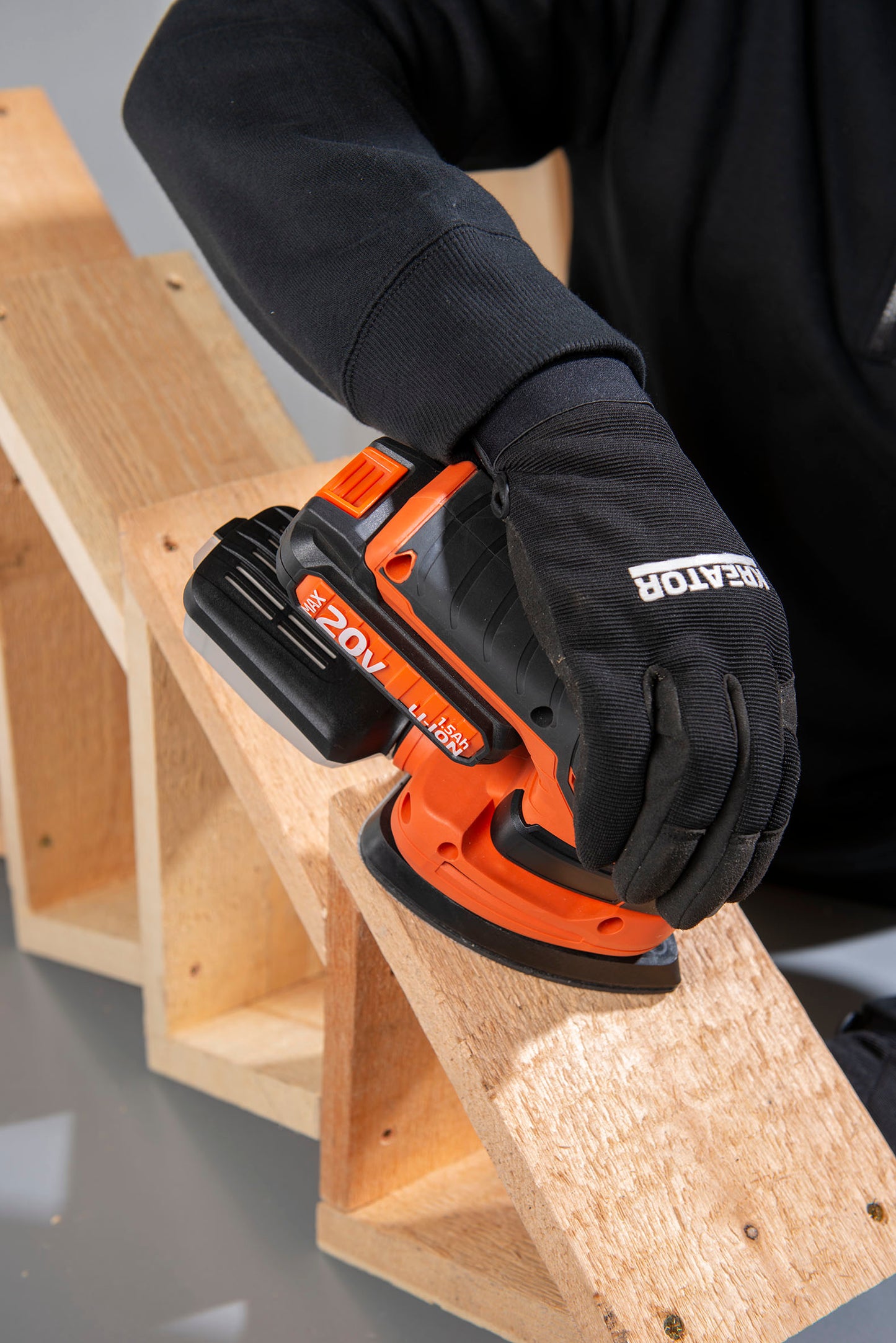 Dual Power - 20V Palm Sander - Orange (unit only)