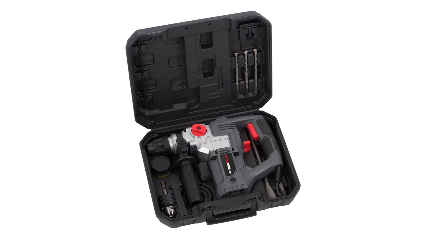 Power Plus - 900w Hammer Drill + Kit - Grey