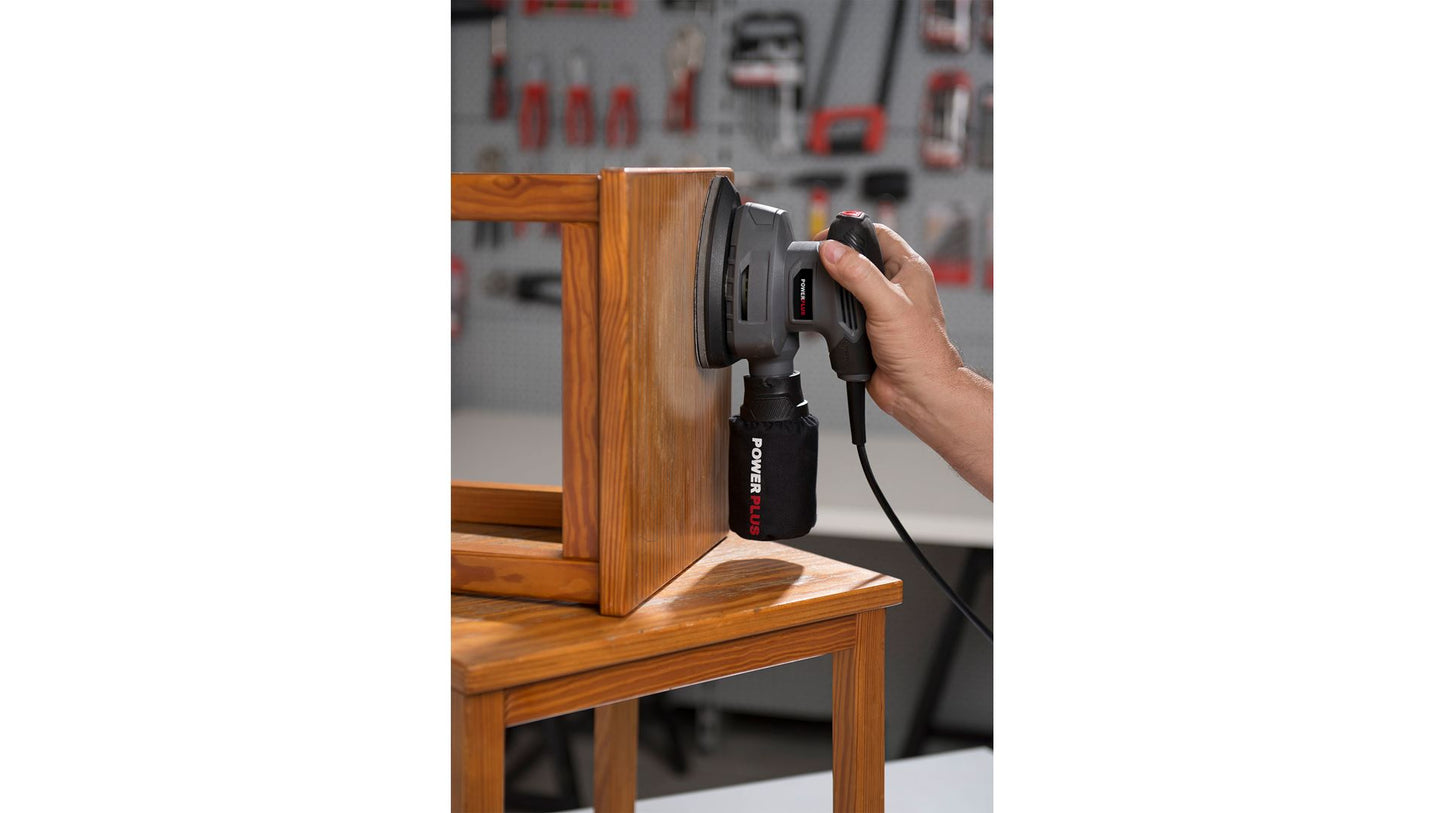 Power Plus - 140w Palm Sander + Dust Bag - Grey