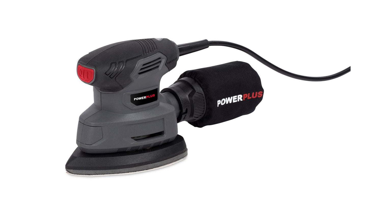 Power Plus - 140w Palm Sander + Dust Bag - Grey