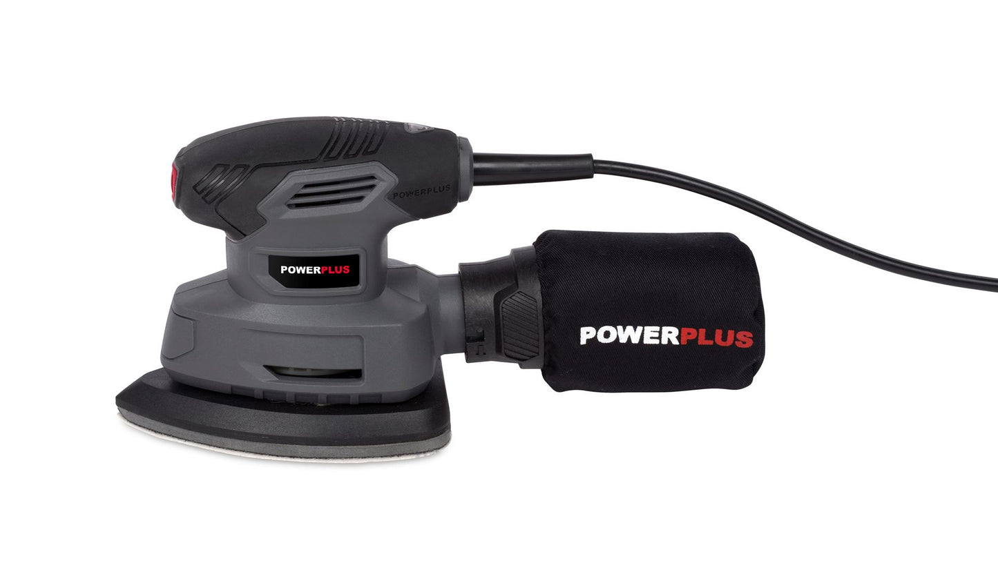 Power Plus - 140w Palm Sander + Dust Bag - Grey