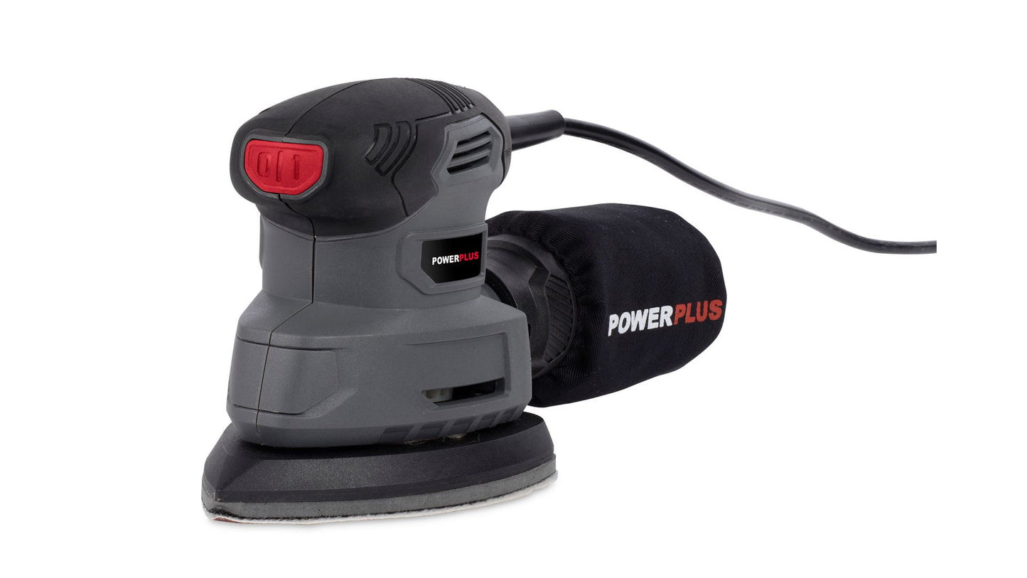 Power Plus - 140w Palm Sander + Dust Bag - Grey