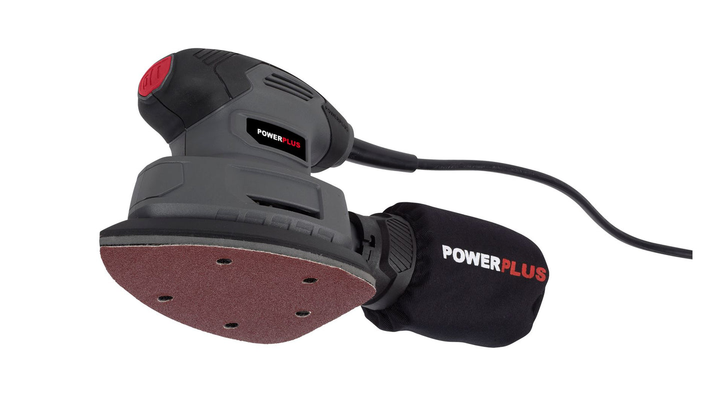 Power Plus - 140w Palm Sander + Dust Bag - Grey