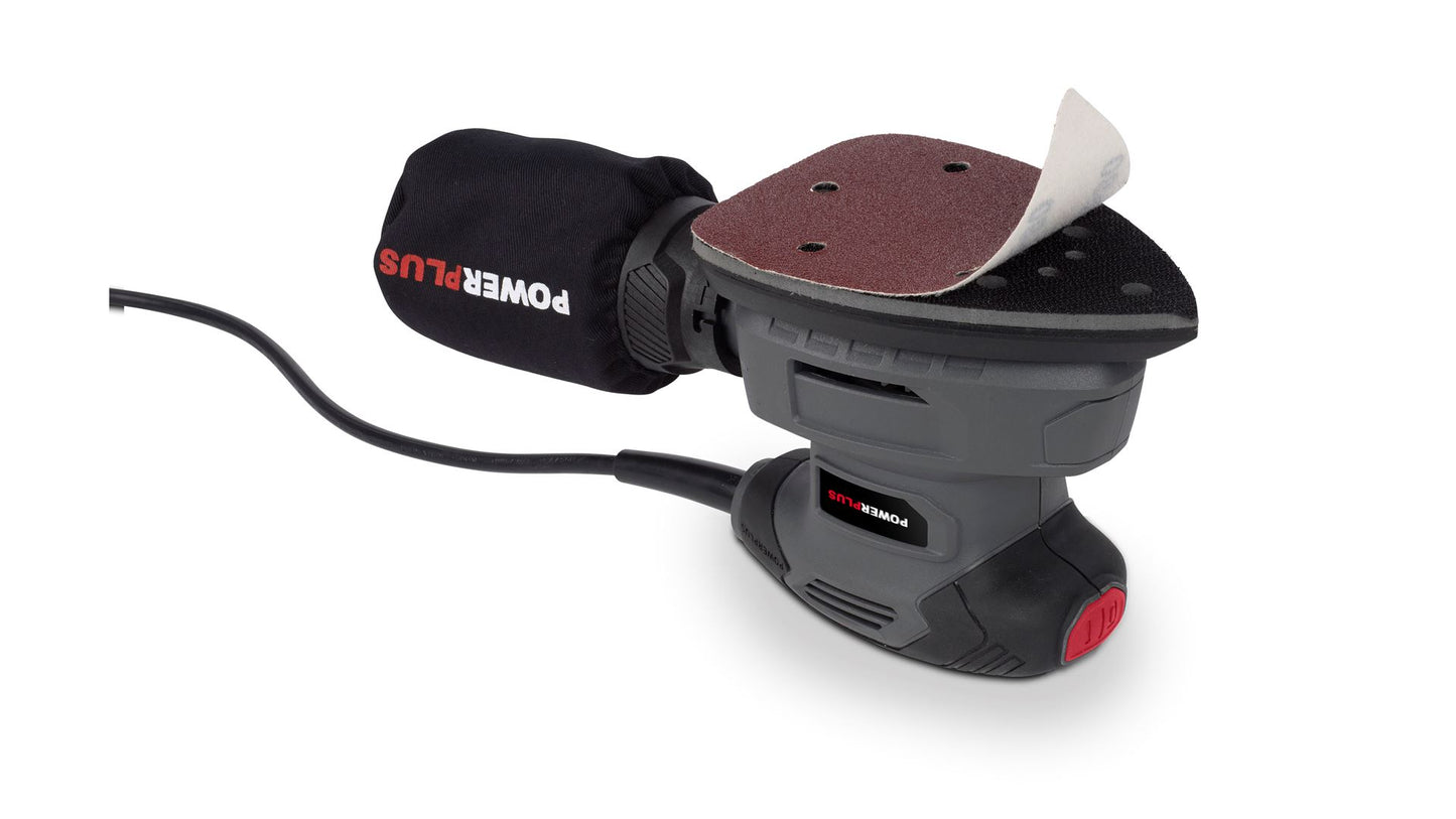 Power Plus - 140w Palm Sander + Dust Bag - Grey
