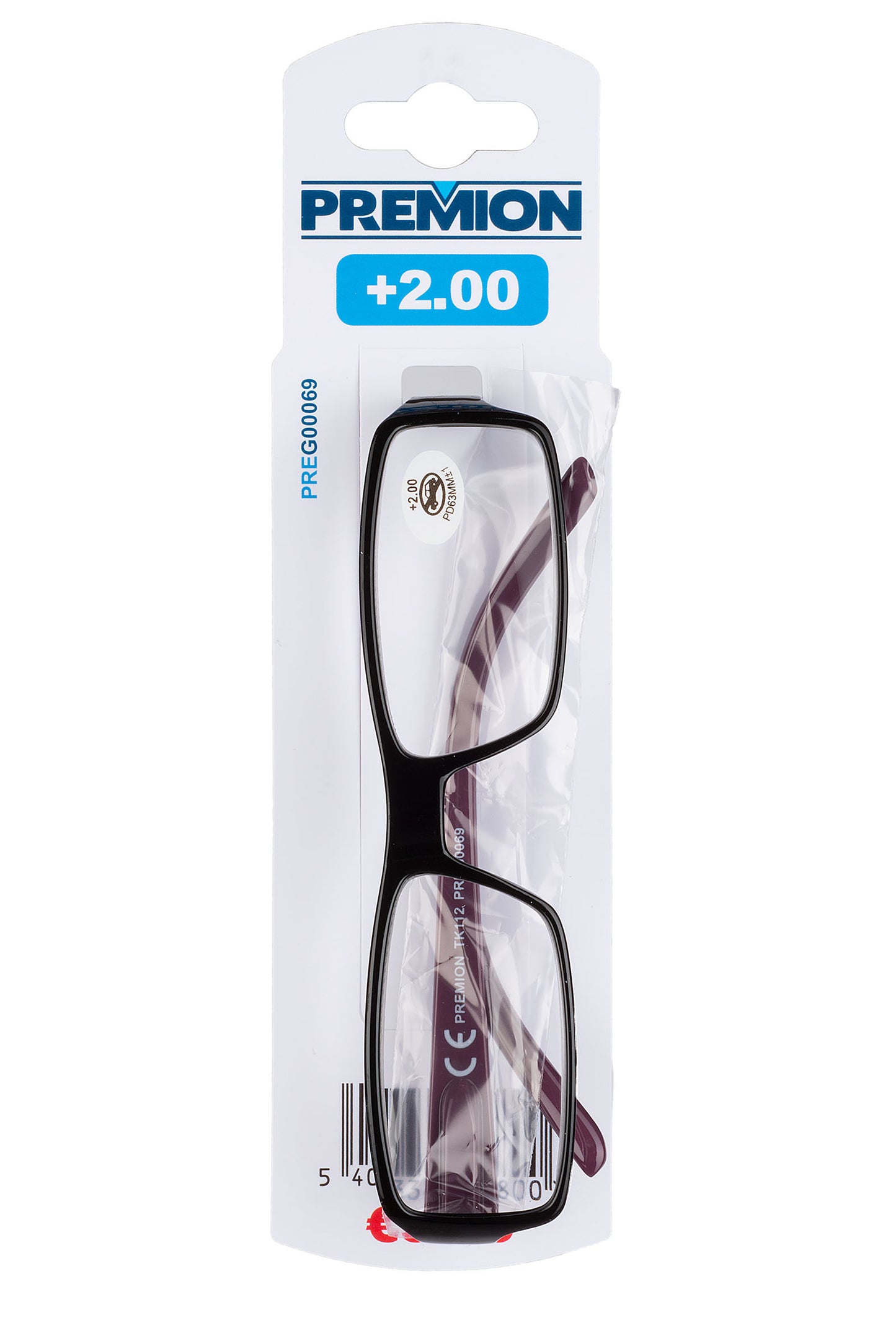 Premion - Reading Glasses - Black/Red (Model 4)