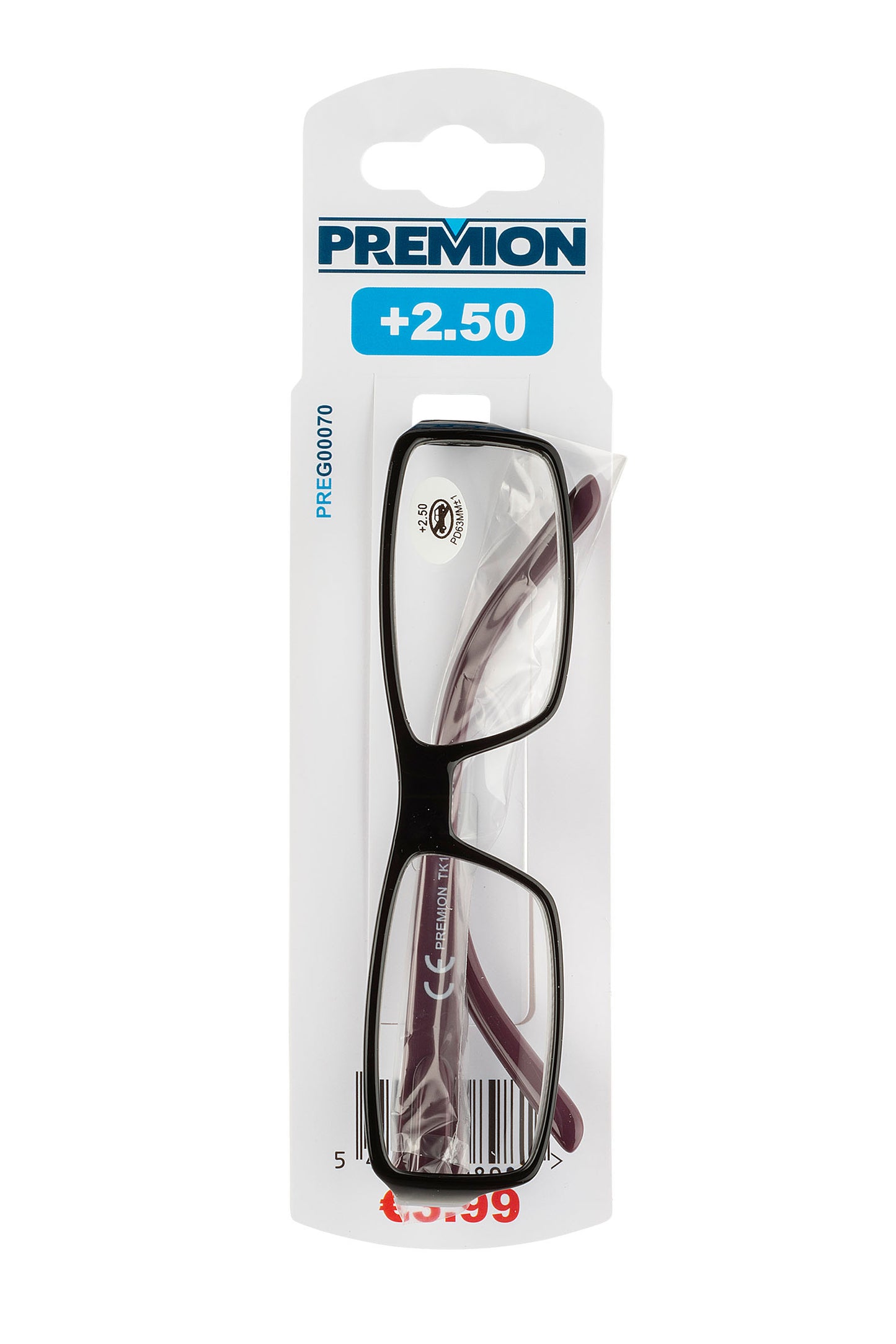 Premion - Reading Glasses - Black/Red (Model 4)