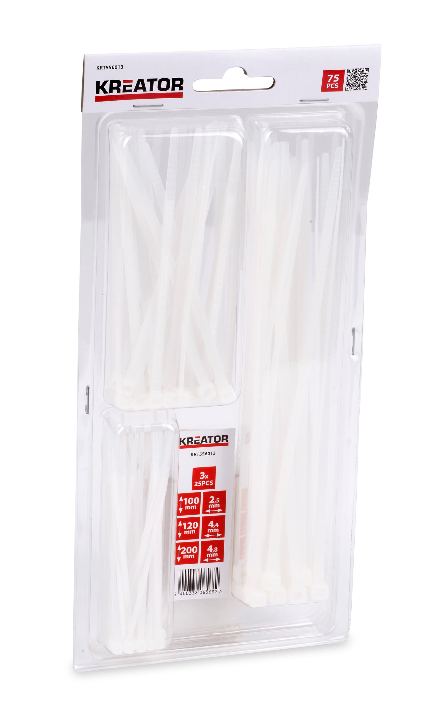Kreator - Cable Tie Set - White - 75pcs