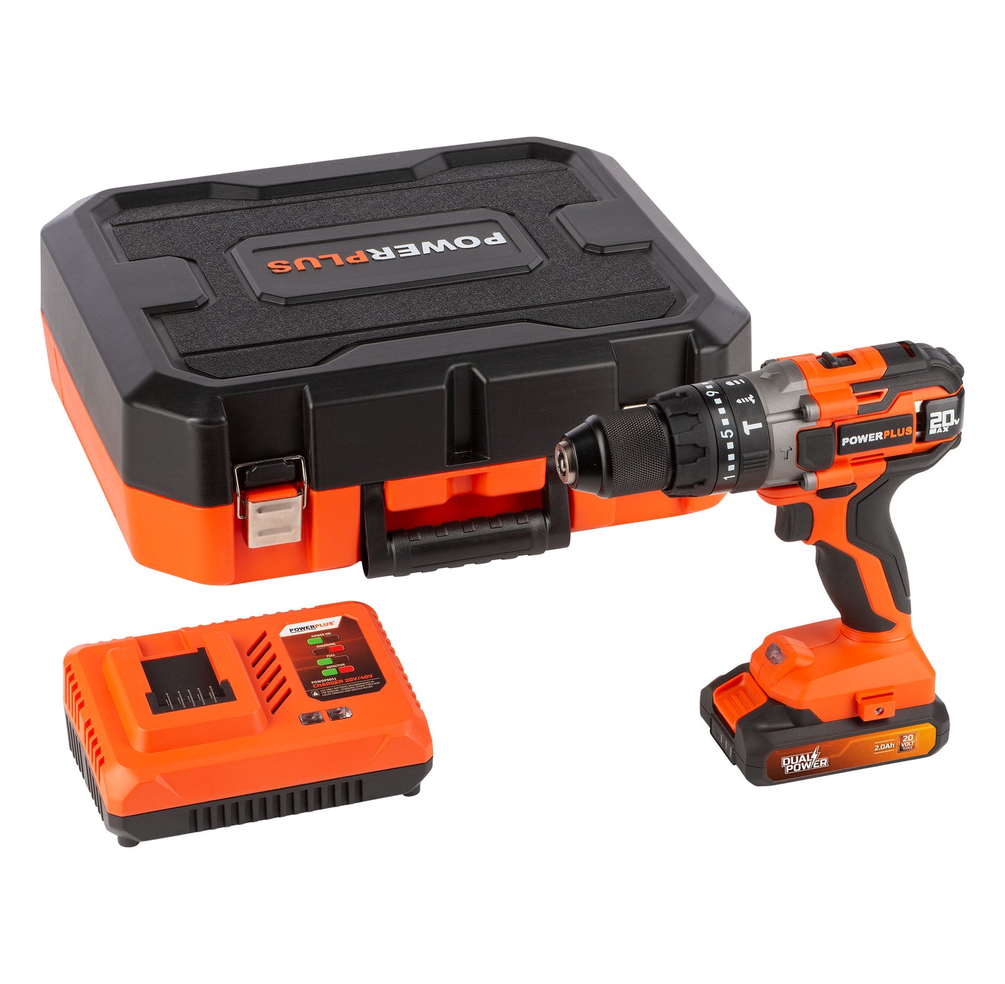 Dual Power- 20V Impact Drill/Screwdriver Set - Orange