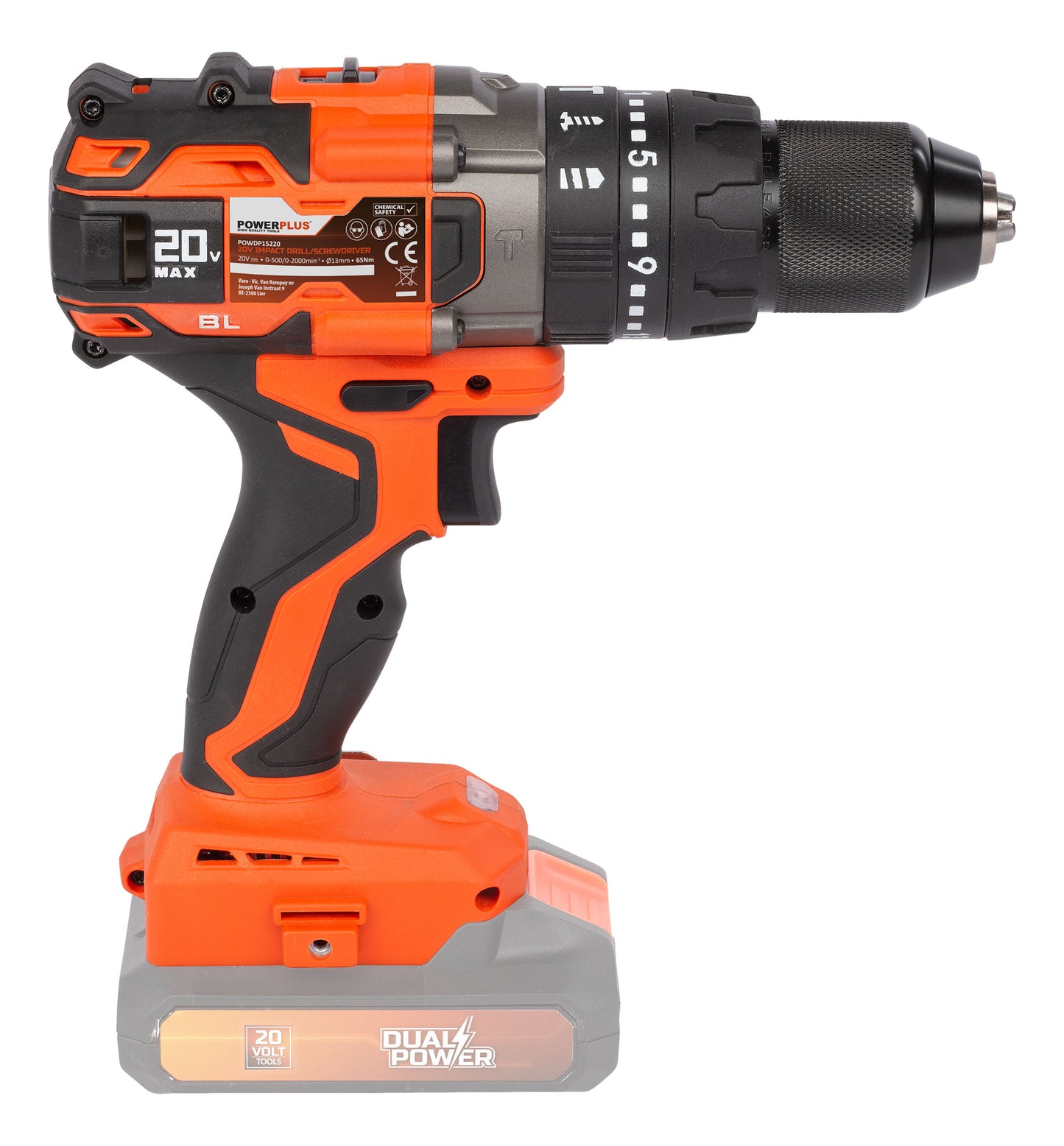 Dual Power - 20V Cordless Impact Drill Brushless - Orange (unit only)