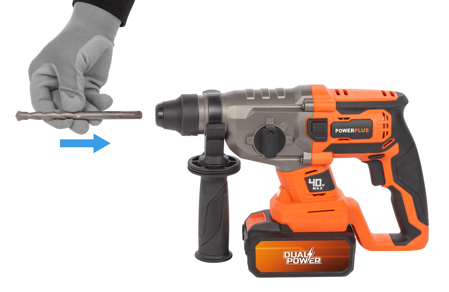 Dual Power - 40V Cordless Hammer Drill Brushless - 4 Functions(unit only)