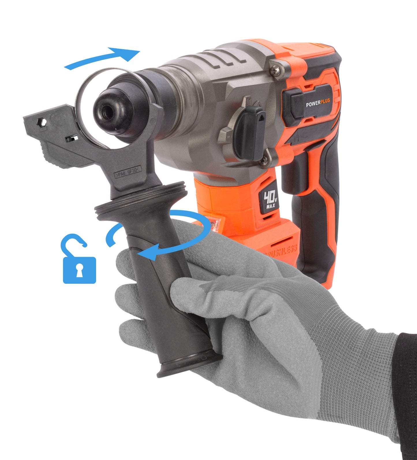 Dual Power - 40V Cordless Hammer Drill Brushless - 4 Functions(unit only)