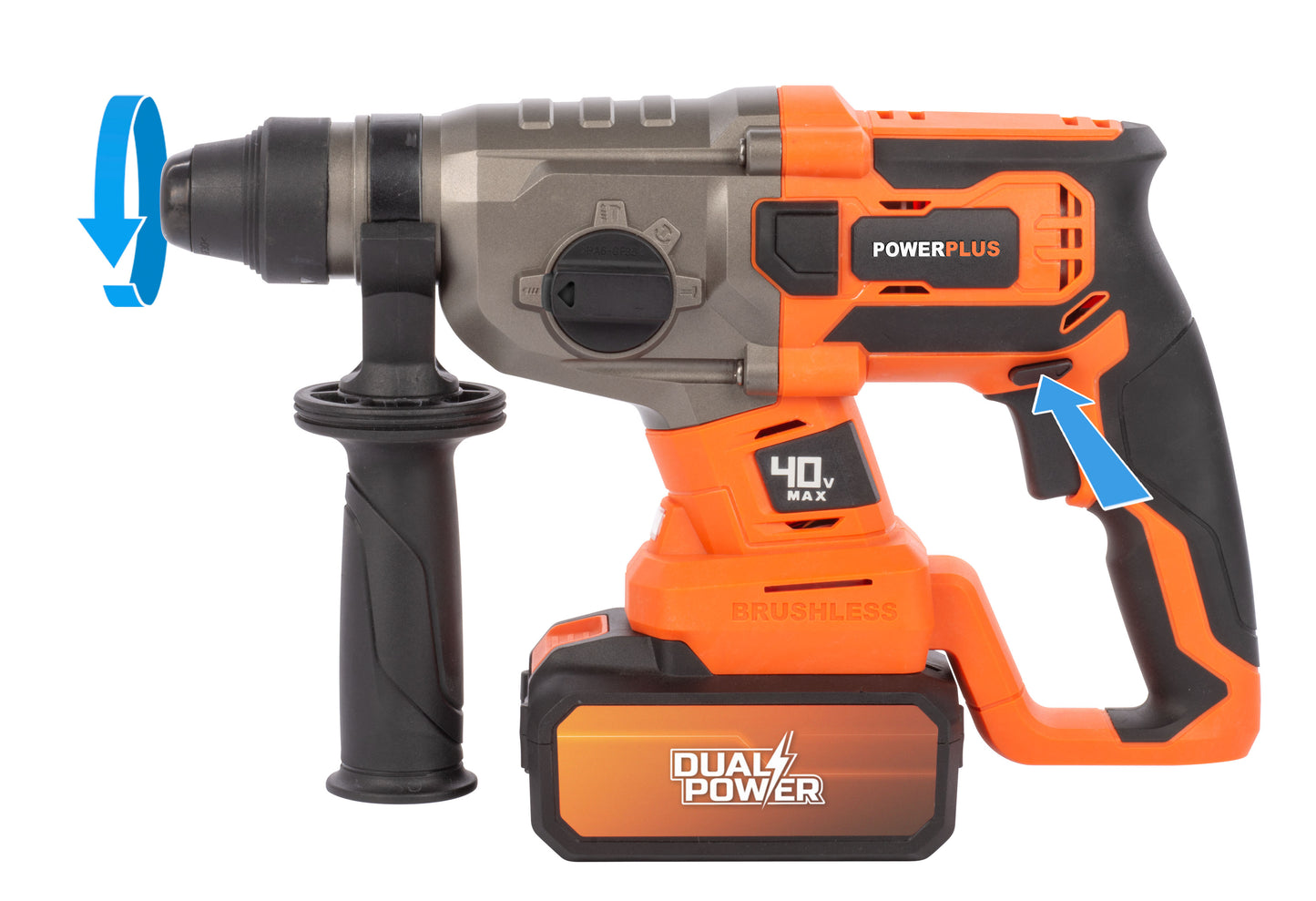 Dual Power - 40V Cordless Hammer Drill Brushless - 4 Functions(unit only)
