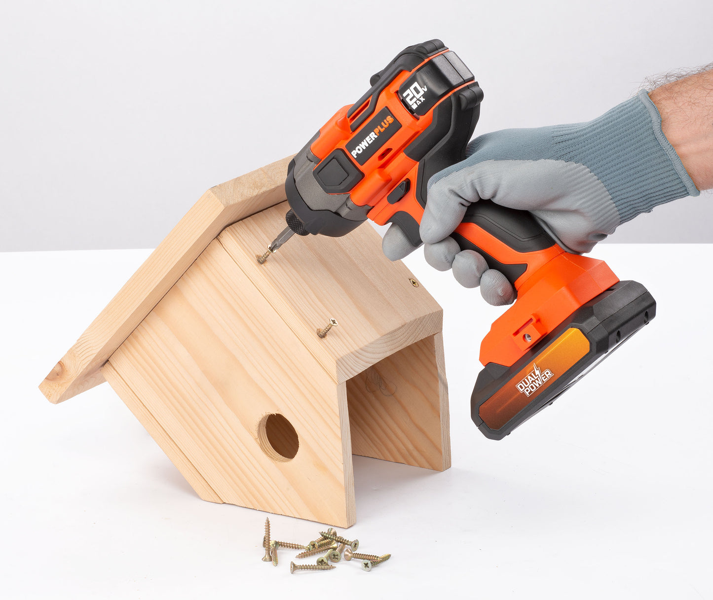 Dual Power - 20V Cordless Impact Screwdriver - Orange (unit only)