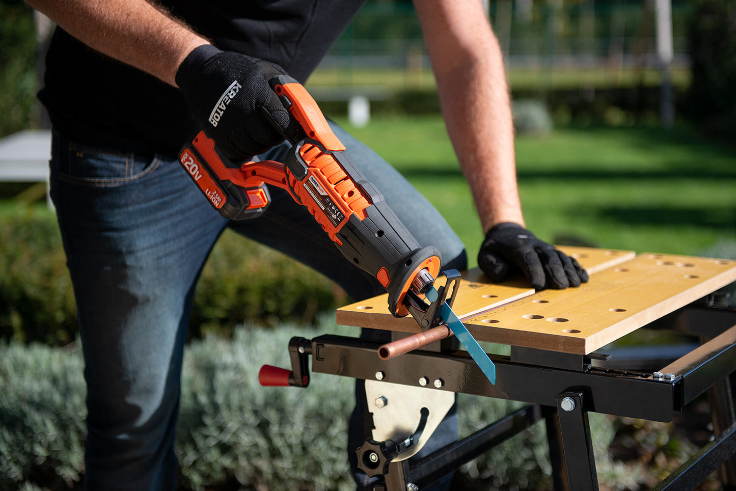 Dual Power - 20V Cordless Reciprocating Saw - Orange (unit only)
