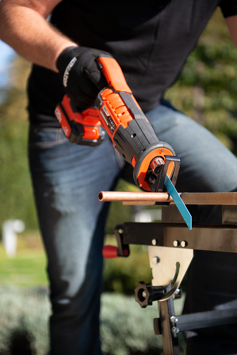 Dual Power - 20V Cordless Reciprocating Saw - Orange (unit only)