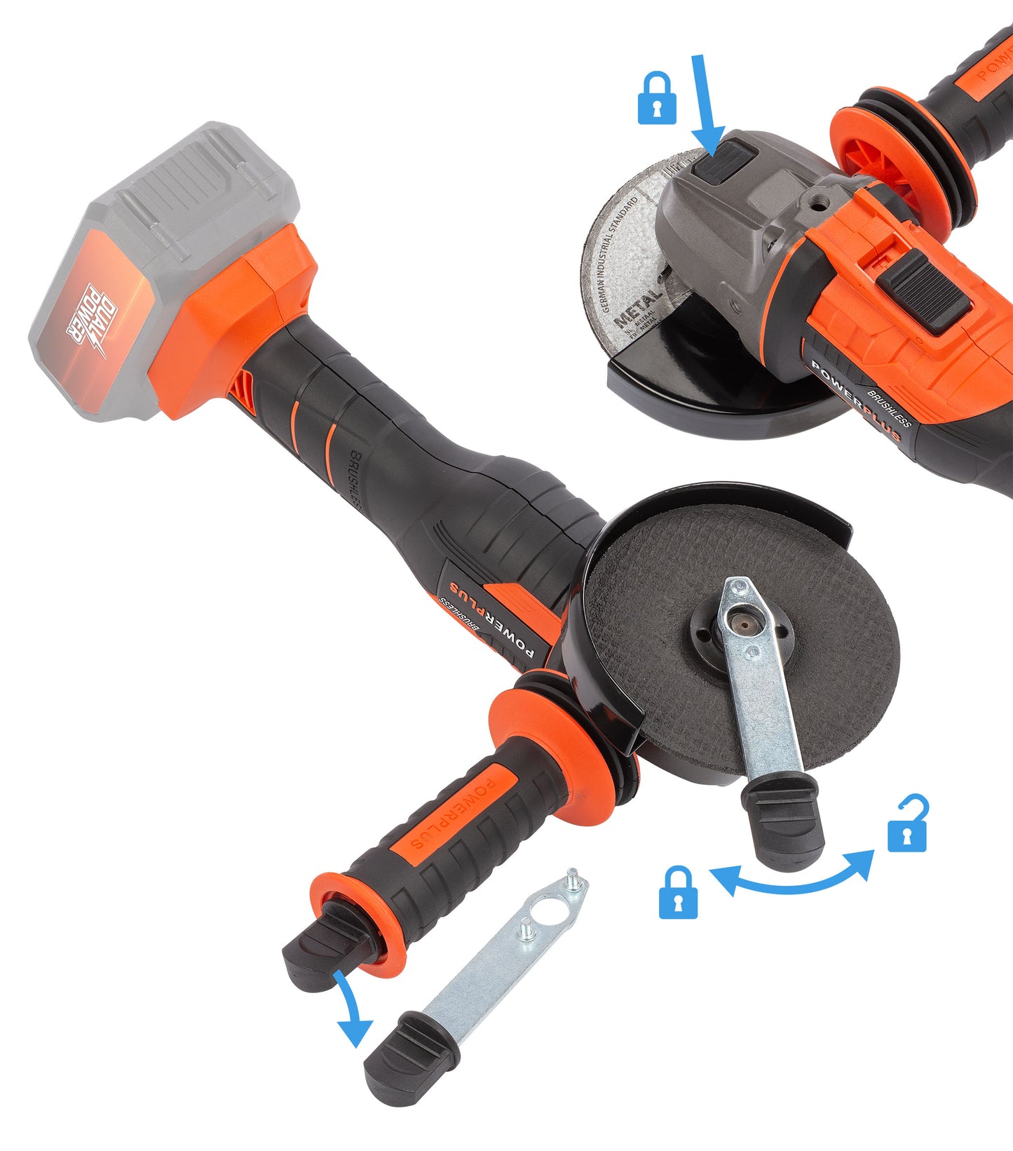 Dual Power - 40V Cordless Angle Grinder Brushless - 125mm (unit only)