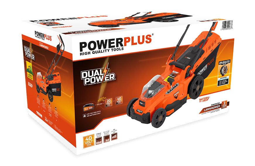 Dual Power - 40V Cordless Lawnmower Brushless - 370mm (unit only)