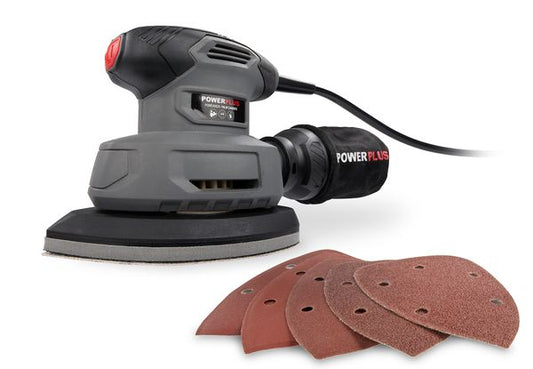 Power Plus - 140w Palm Sander + Dust Bag - Grey