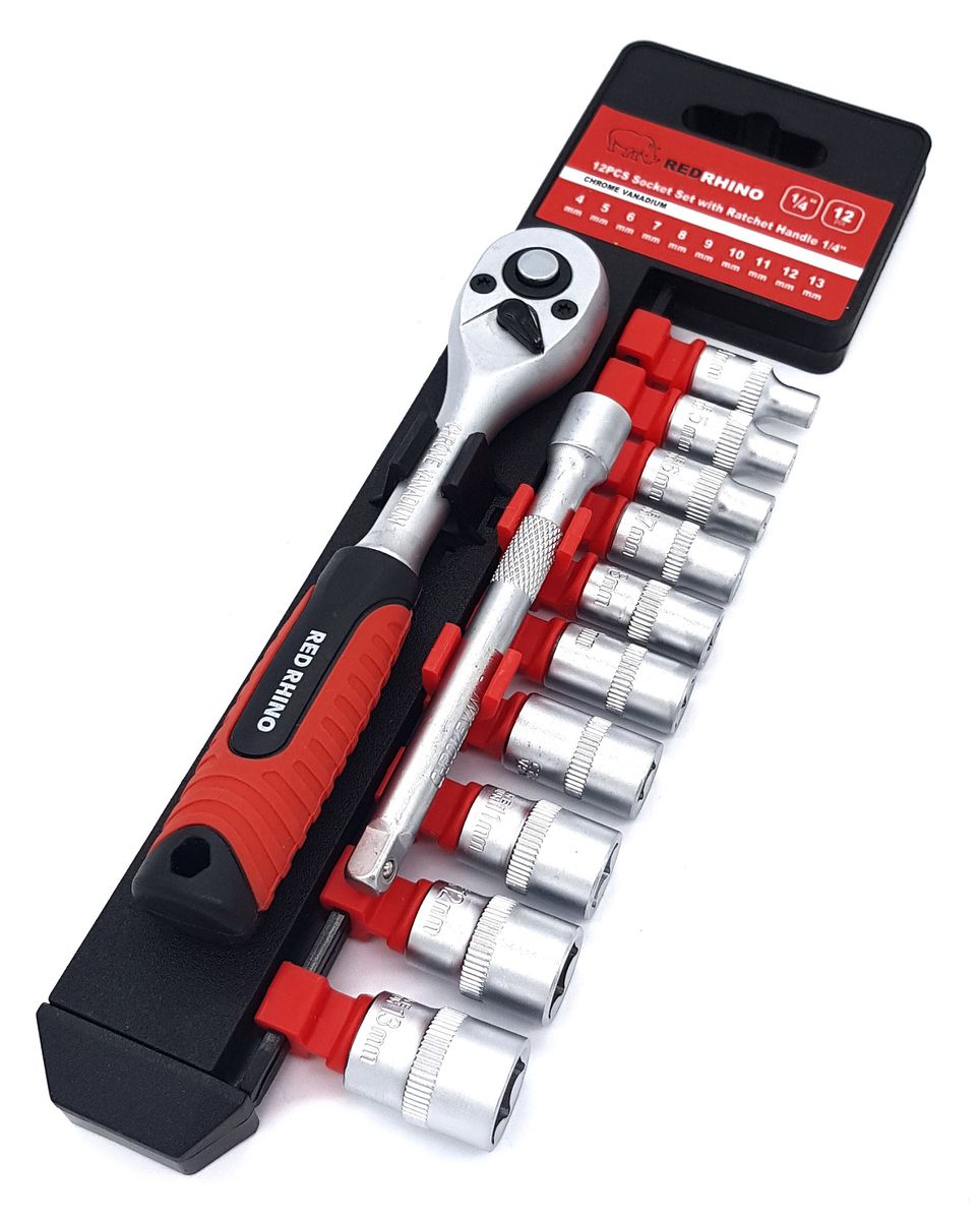 Red Rhino - Ratchet Socket Set - 12 Pieces