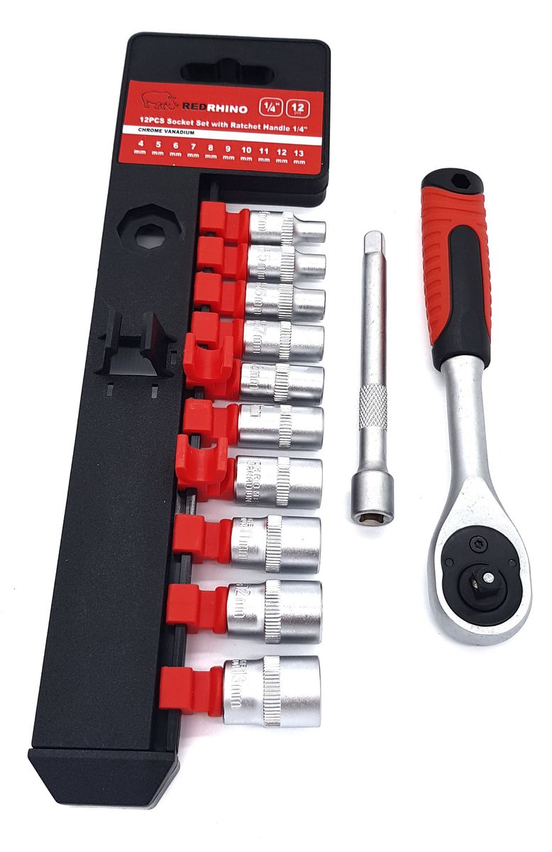 Red Rhino - Ratchet Socket Set - 12 Pieces