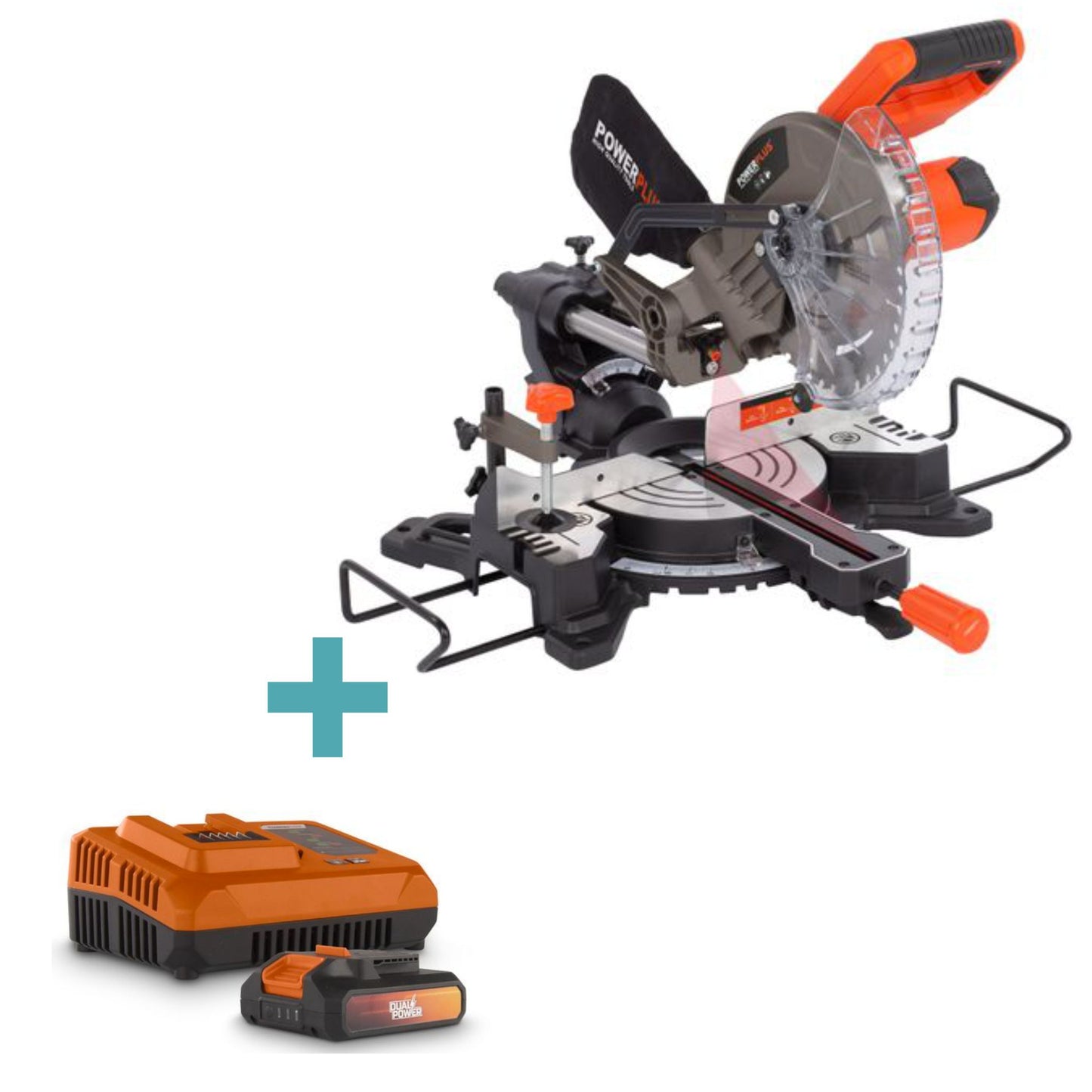 Dual Power - 20V Cordless Telescopic Mitre Saw - 60mm Combo