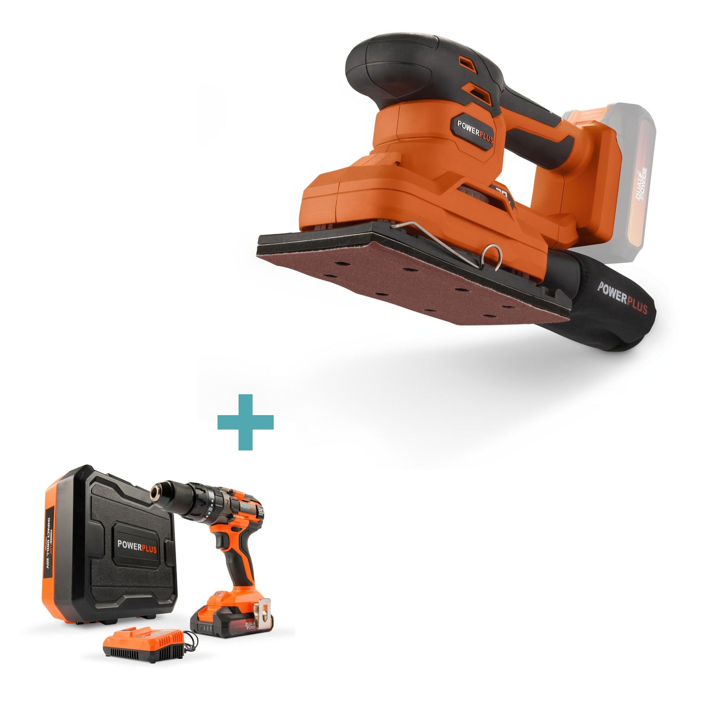 Dual Power - 20V Finishing Sander - Drill Combo