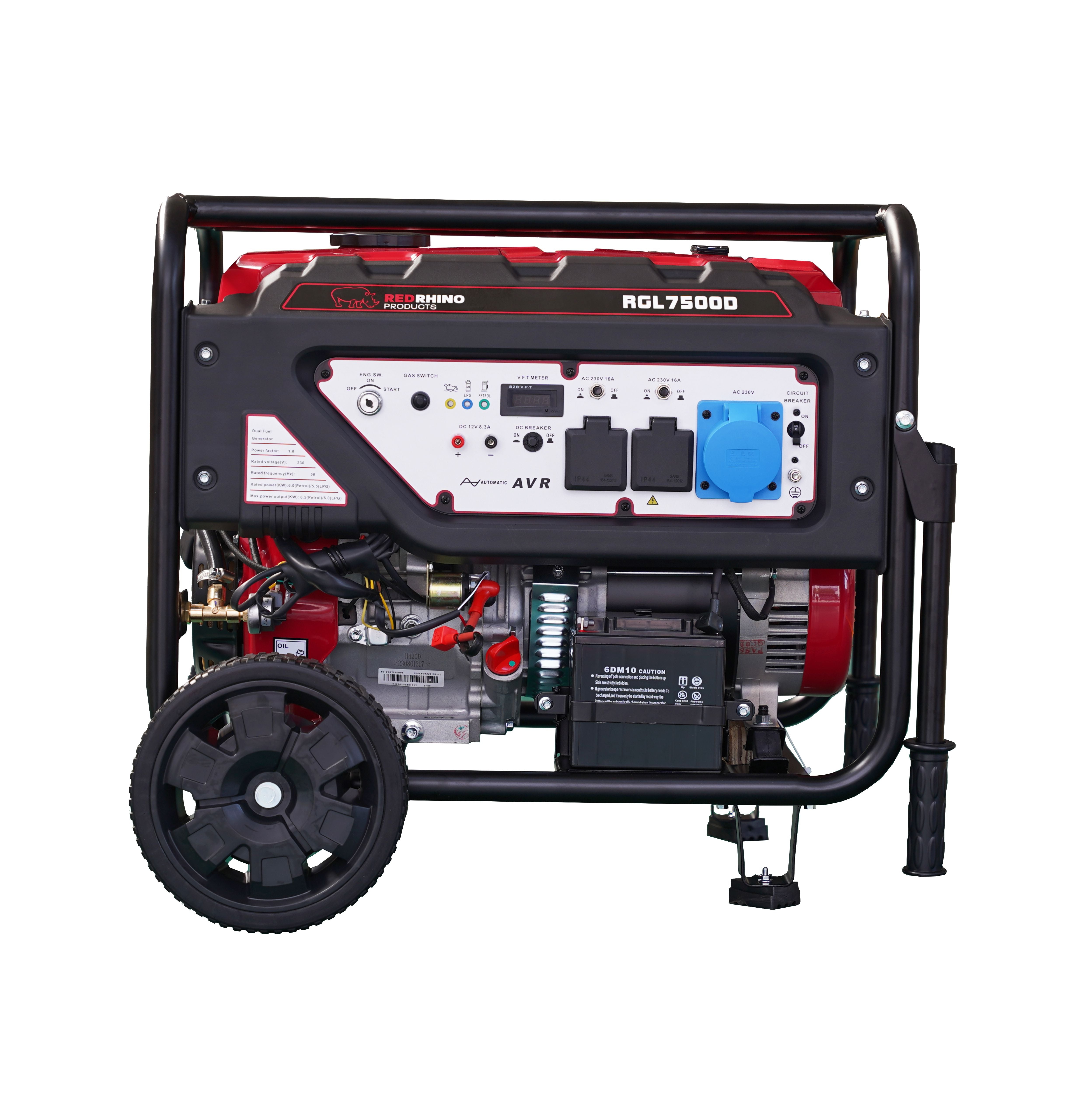 Red Rhino 6.5KW Dual Fuel Generator (LP Gas) | Generator for House