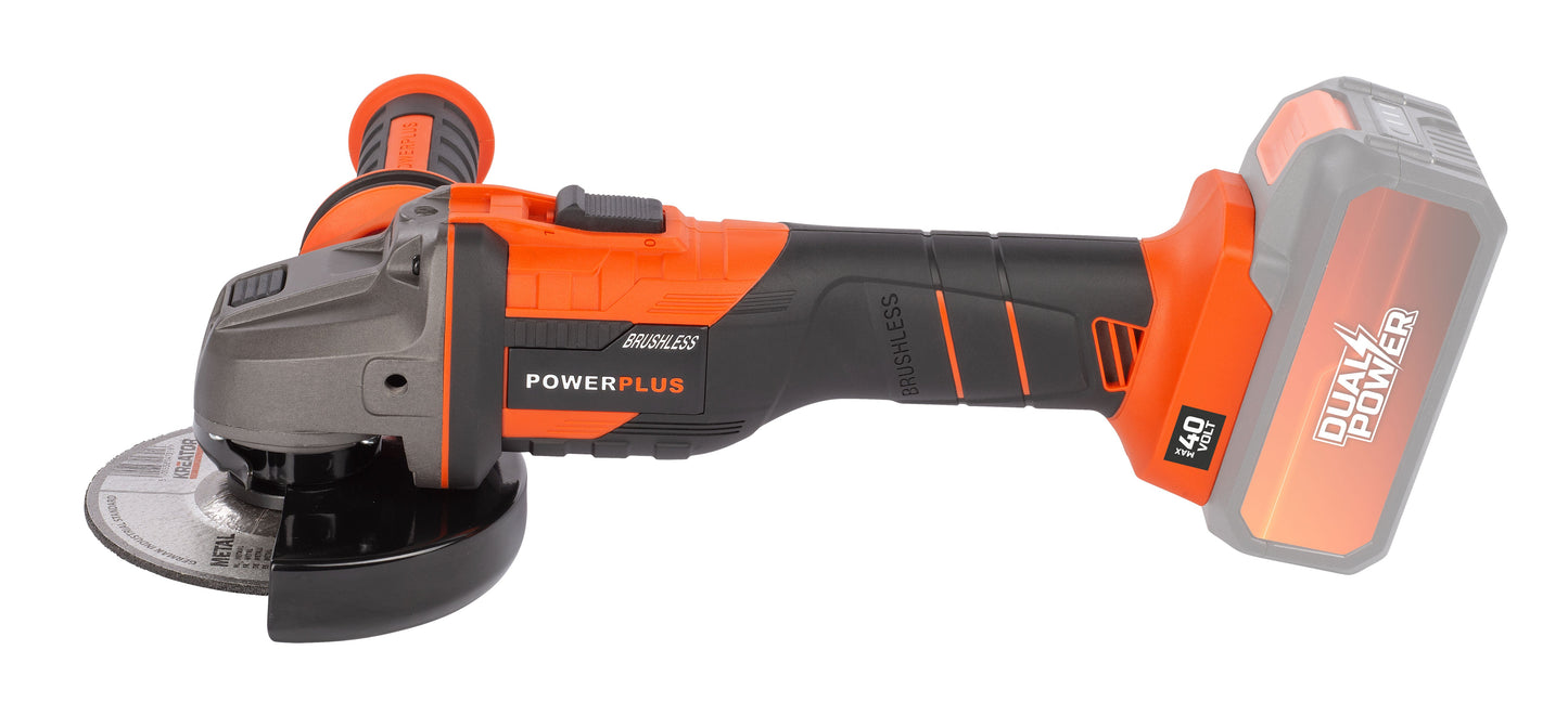 Dual Power - 40V Cordless Angle Grinder Brushless - 125mm Combo