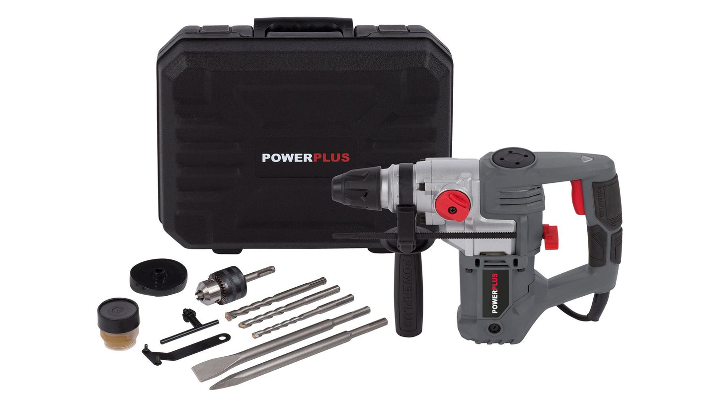 Power Plus - 900w Hammer Drill + Kit - Grey