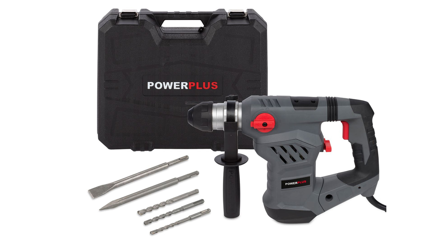 Power Plus - 1600w Hammer Drill + Box Set - Grey