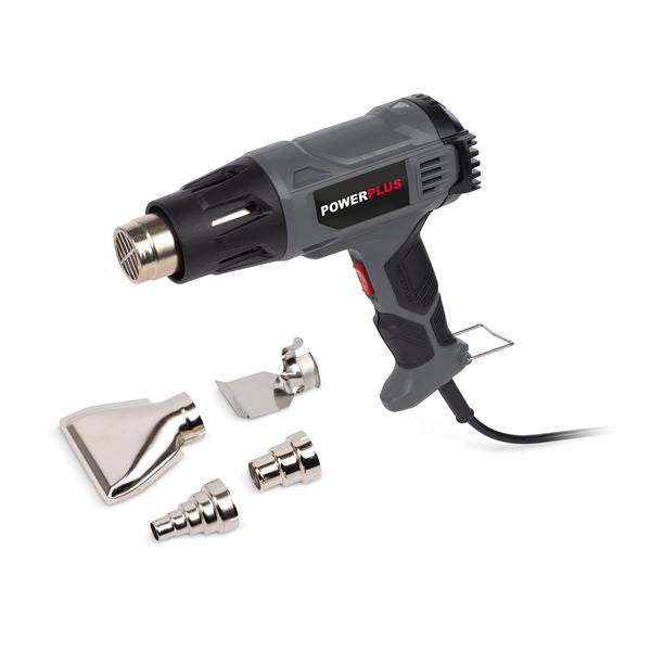 Power Plus - 1600w Heat Gun + Nozzles - Grey