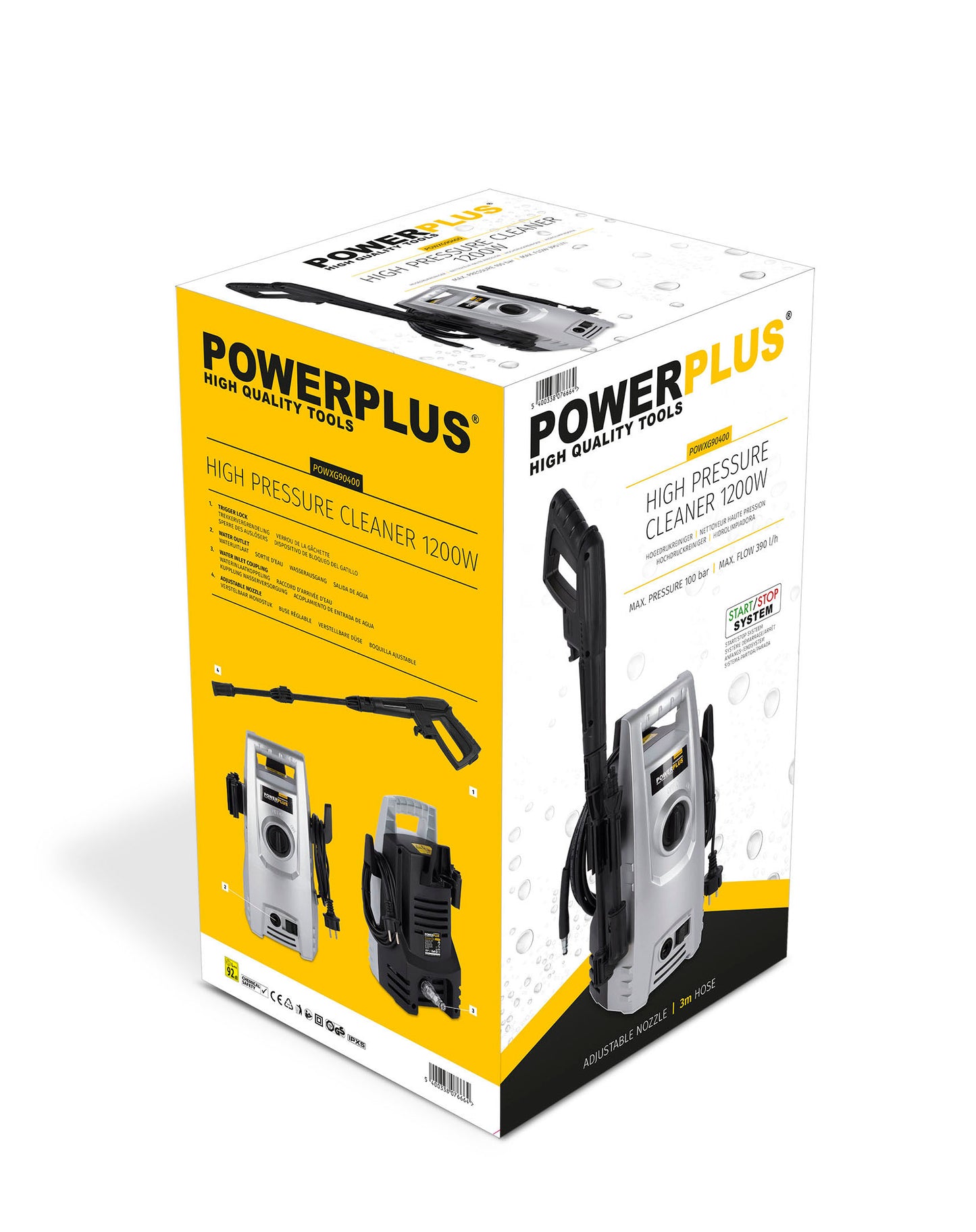 Power Plus - 1200w Pressure Washer - 100 Bar